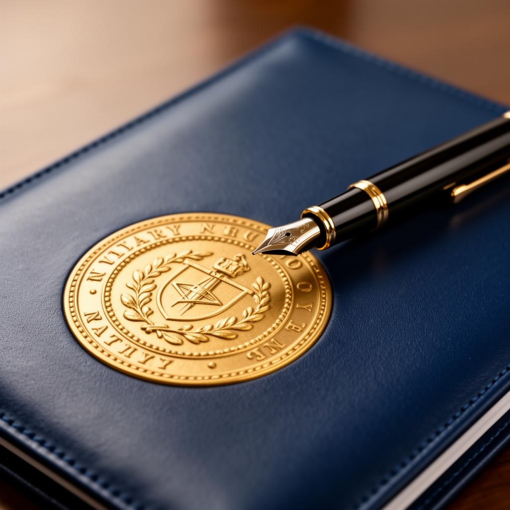 Notary seal and pen